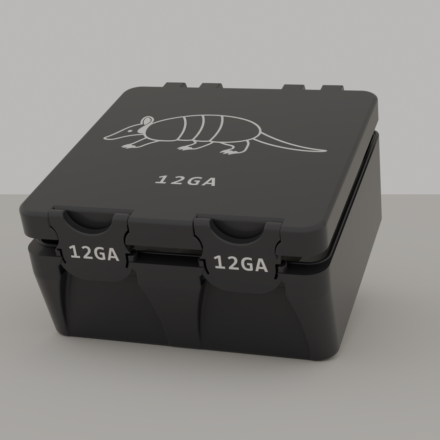 Armadillo box closed, black, 12GA, 25 rounds (v1)
