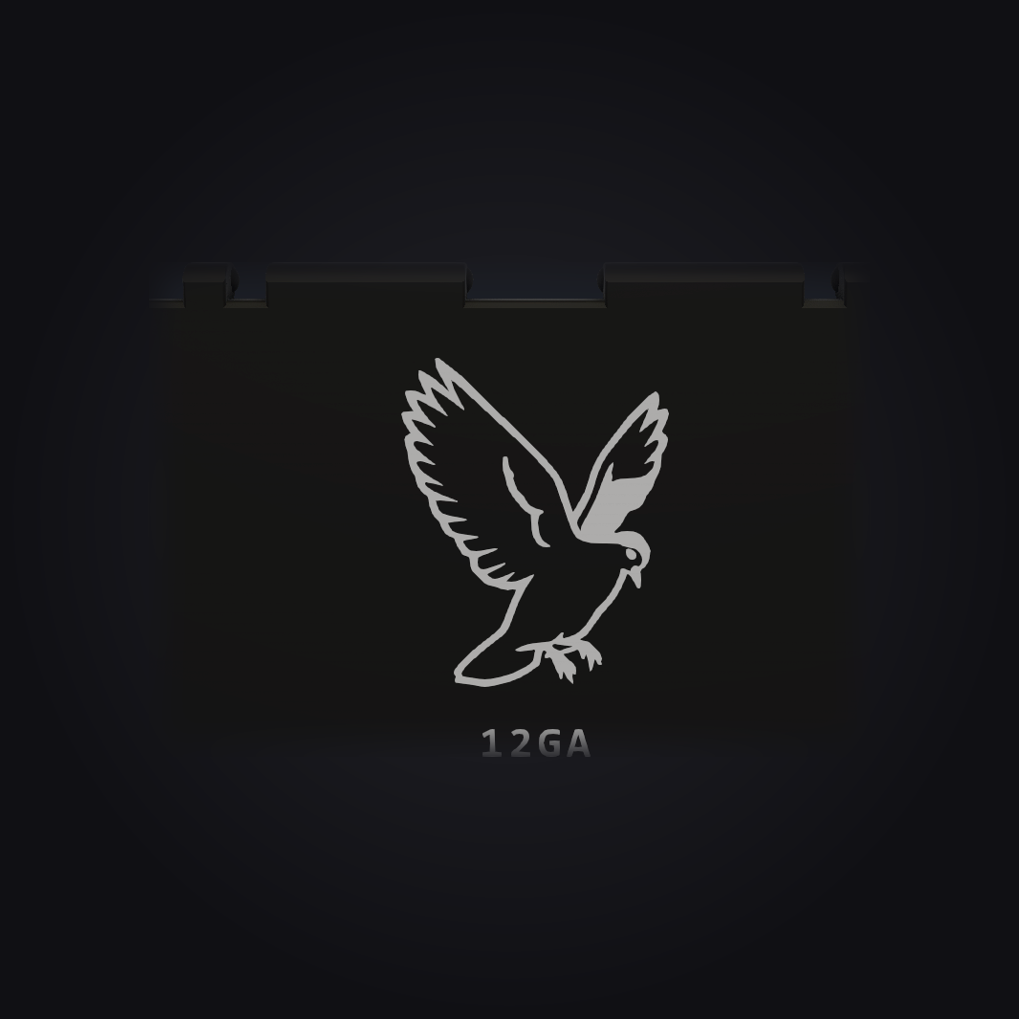 50-round shotshell box lid, dove design, 12GA (studio v2)
