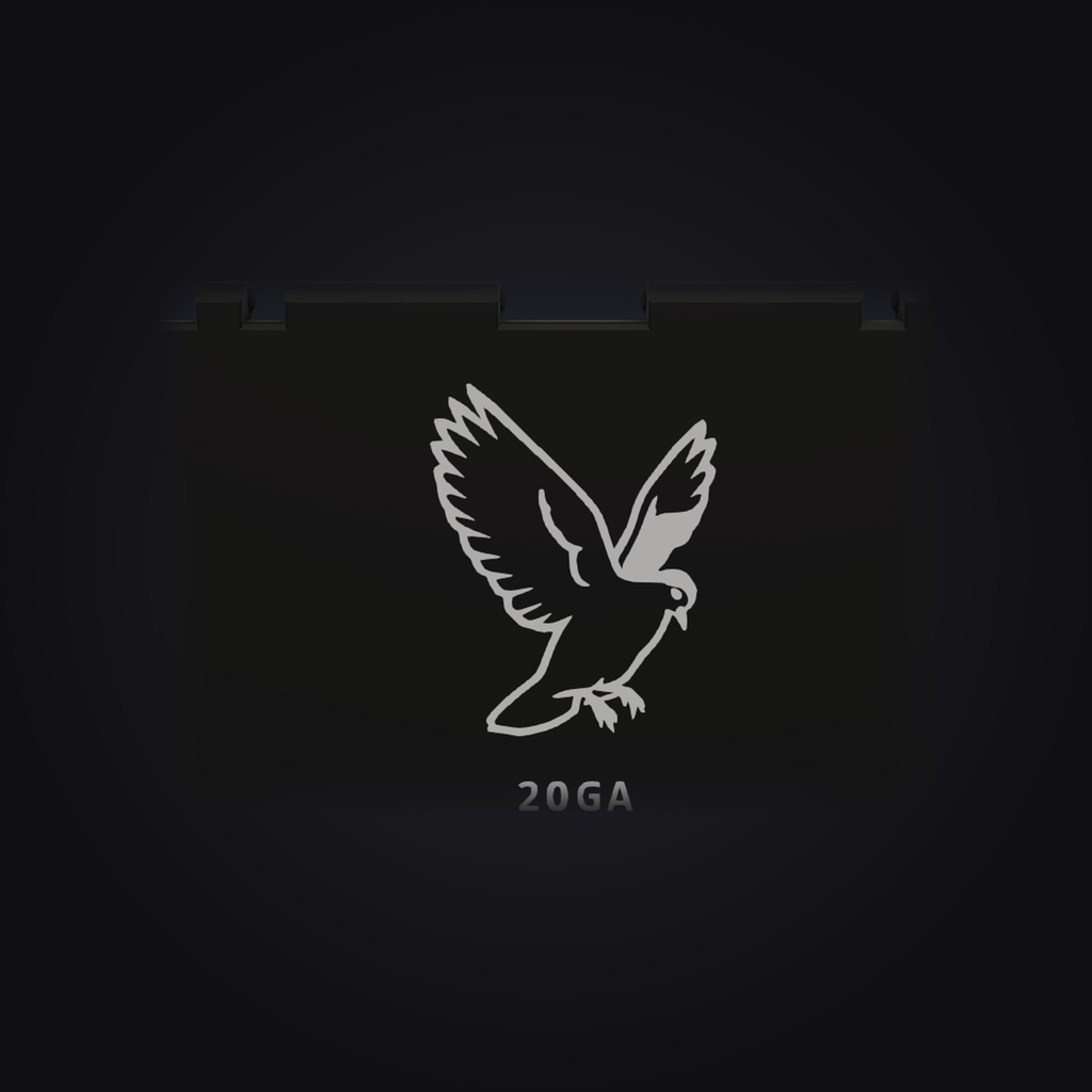 50-round shotshell box lid, dove design, 20GA (studio v2)