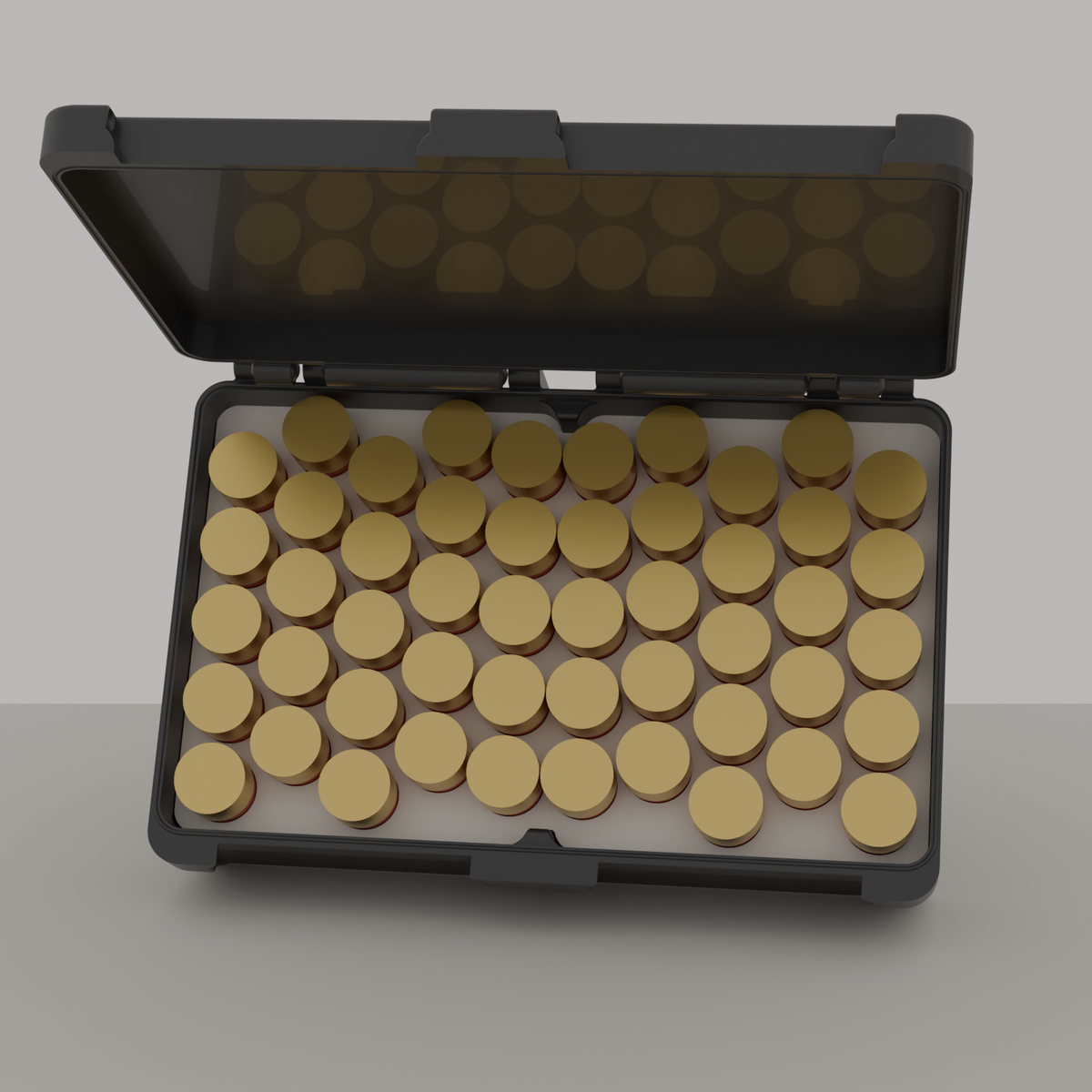 Lab box open with 50 shells, black, 12GA (v1)