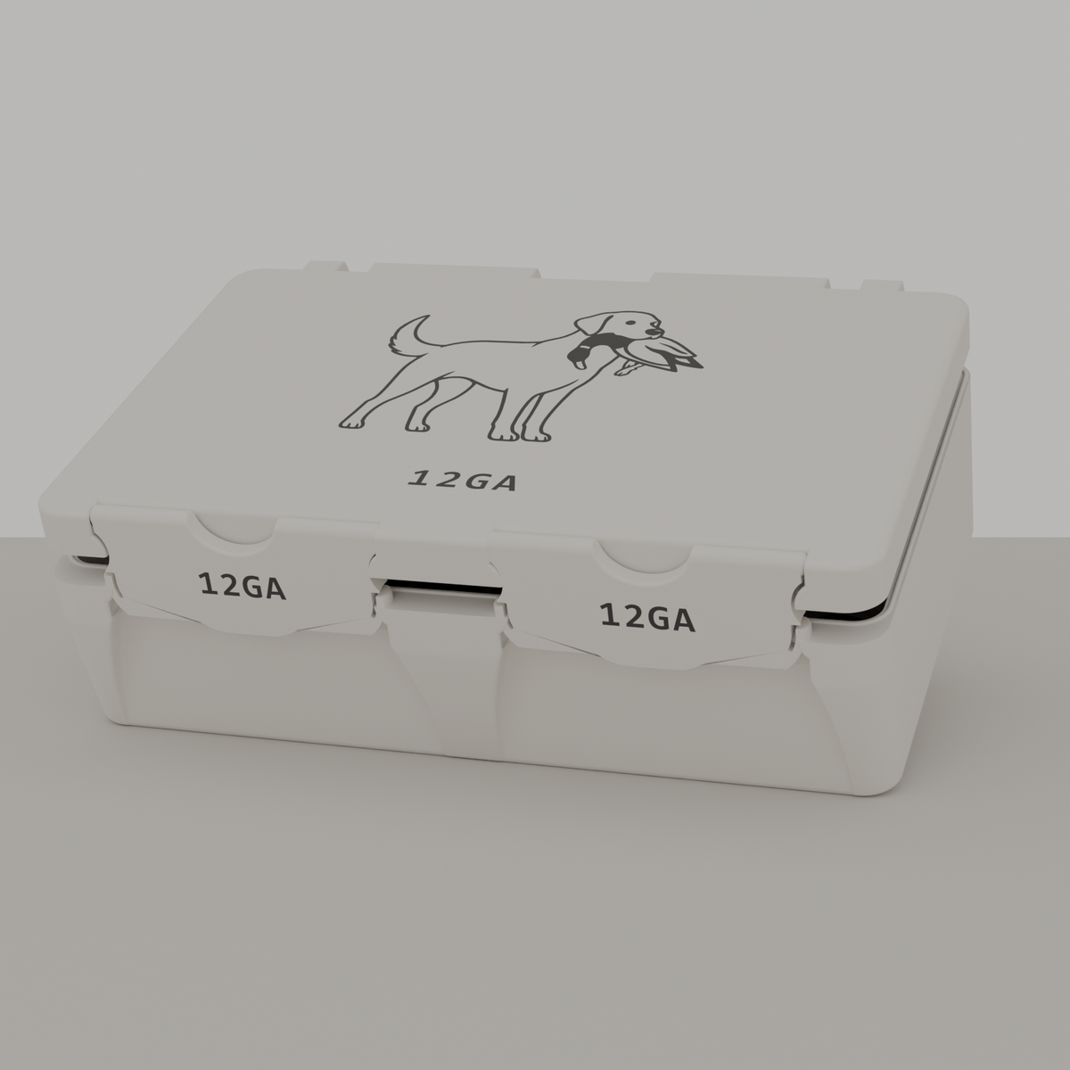 Lab box closed, white, 12GA, 50 rounds (v1)