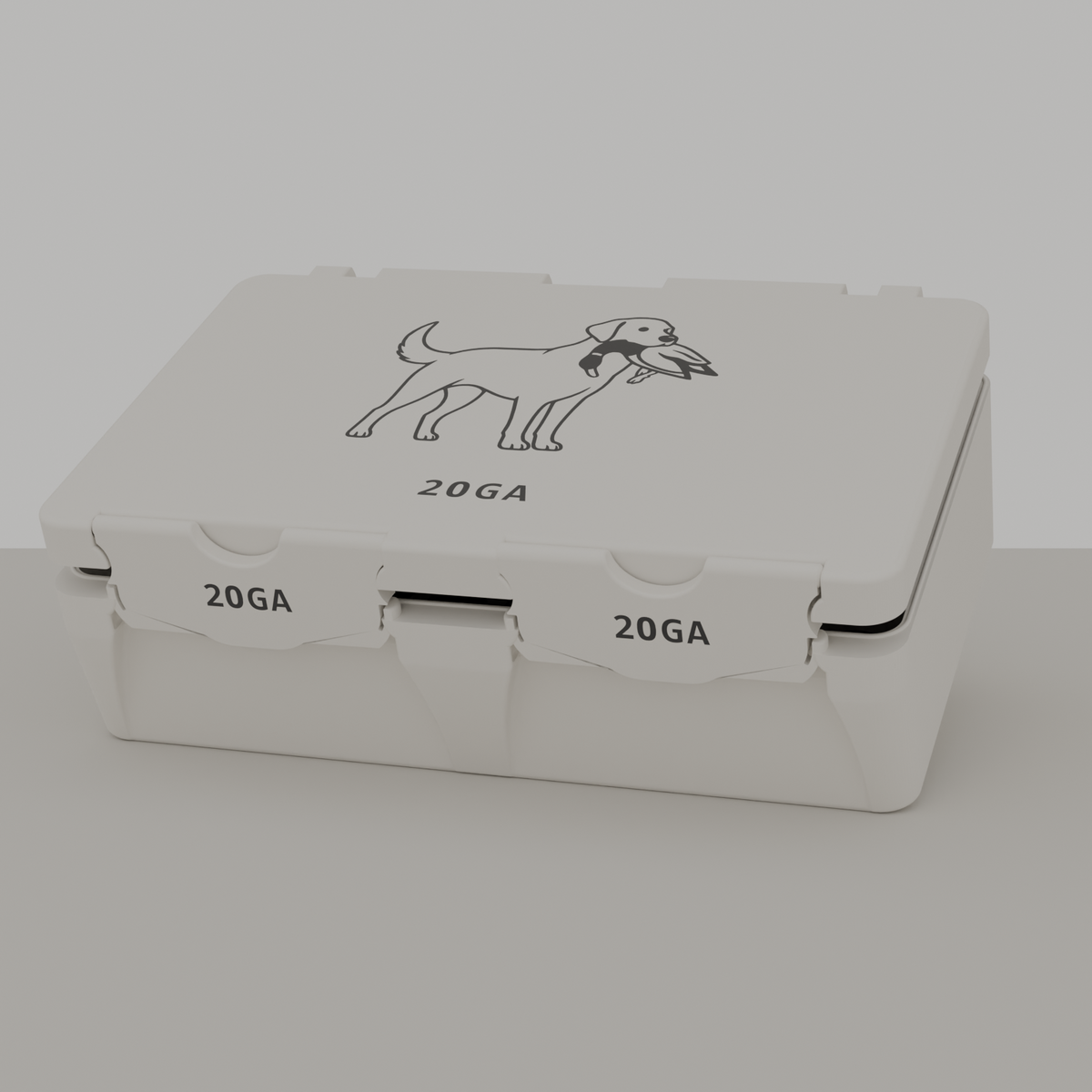 Lab box closed, white, 20GA, 50 rounds (v1)