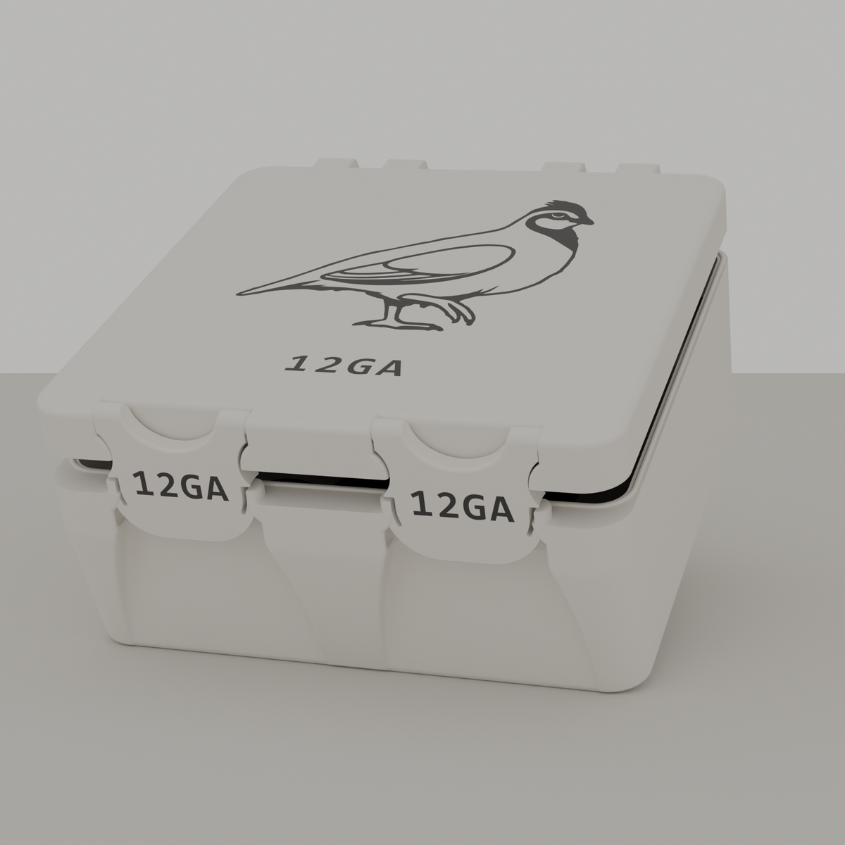 Quail box closed, white, 12GA, 25 rounds (v1)