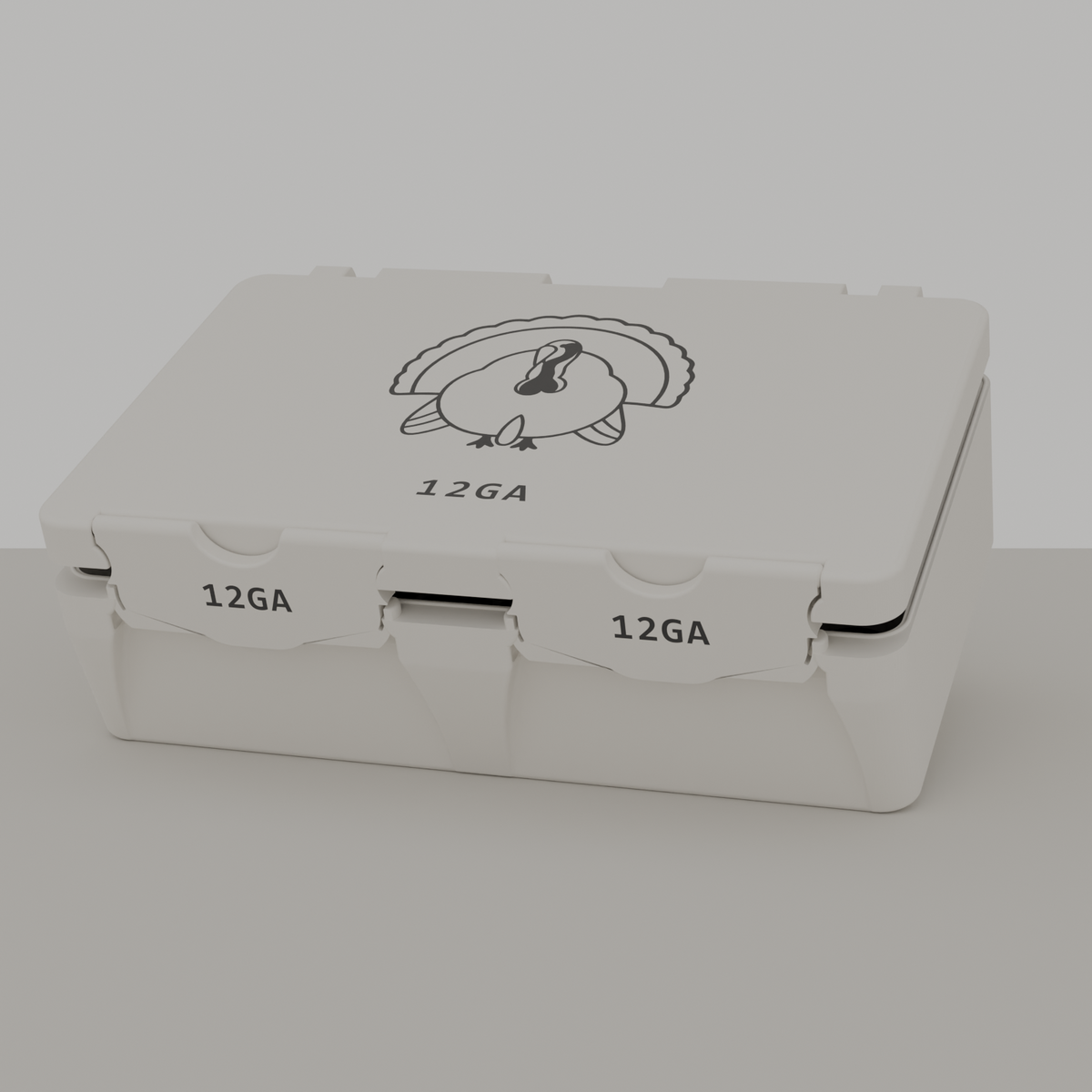 Turkey box closed, white, 12GA, 50 rounds (v1)