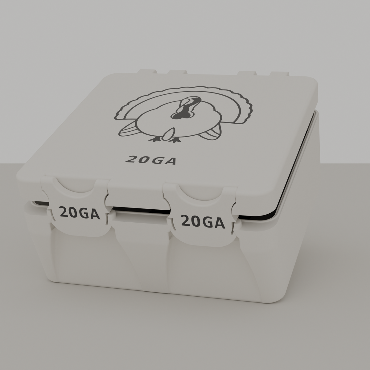 Turkey box closed, white, 20GA, 25 rounds (v1)