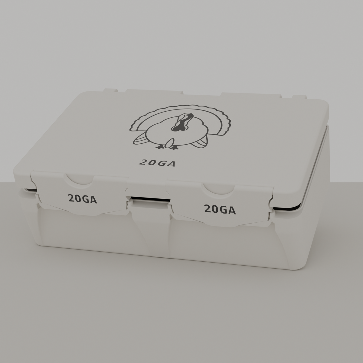Turkey box closed, white, 20GA, 50 rounds (v1)